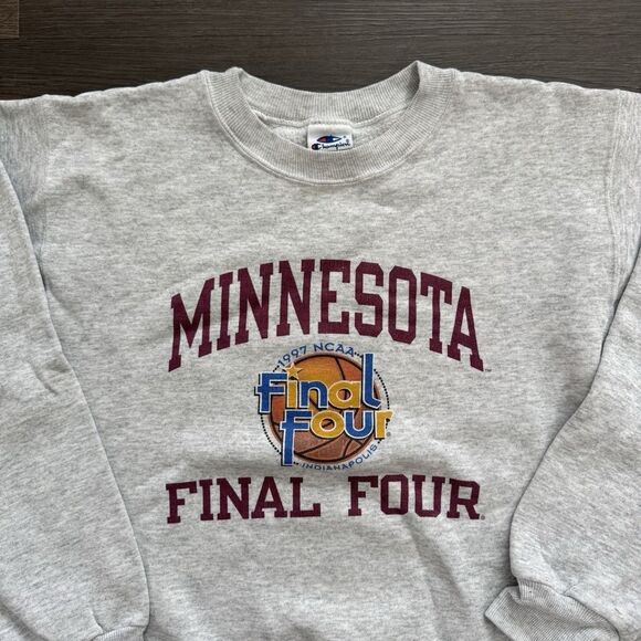 VTG 1997 NCAA Final Four Indianapolis Sweatshirt Youth XL Men's S Minnesota - Picture 2 of 6